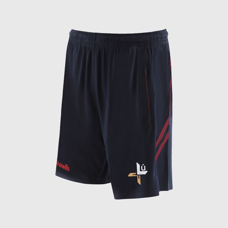 O’Neills Louth GAA Sedona Shorts Navy / Red with official crest