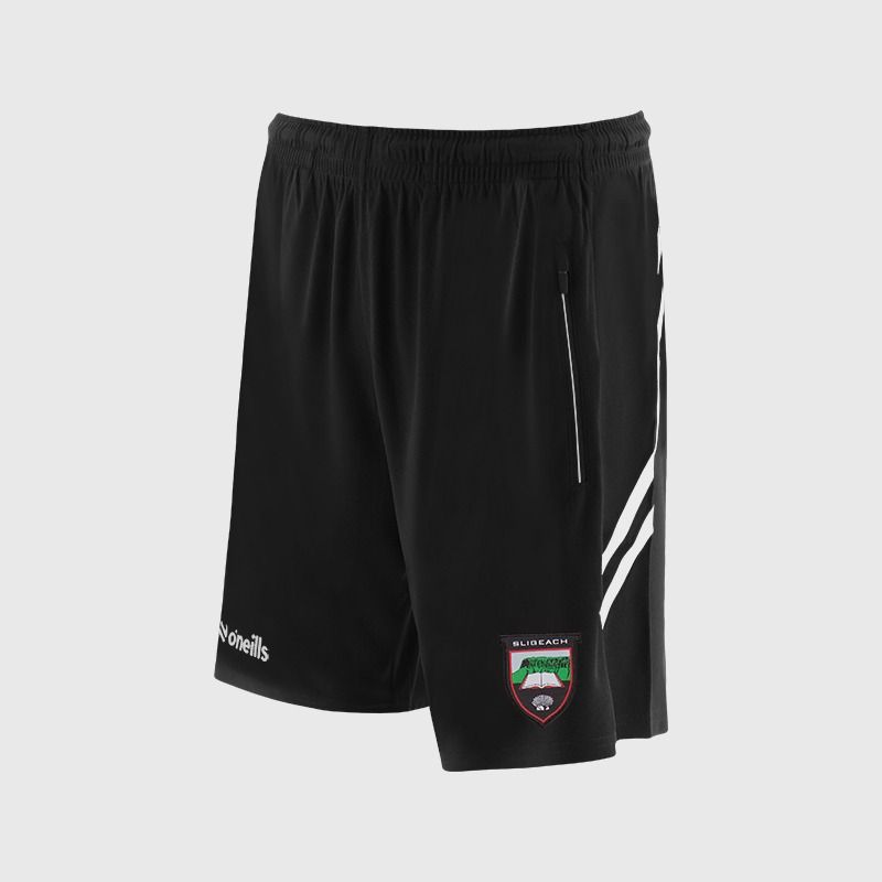 O’Neills Sligo GAA Sedona Shorts Black / White with official crest