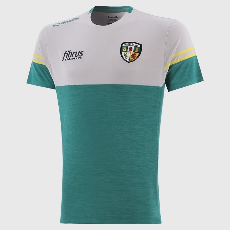 O’Neills Antrim GAA Sedona T-Shirt Green with official crest