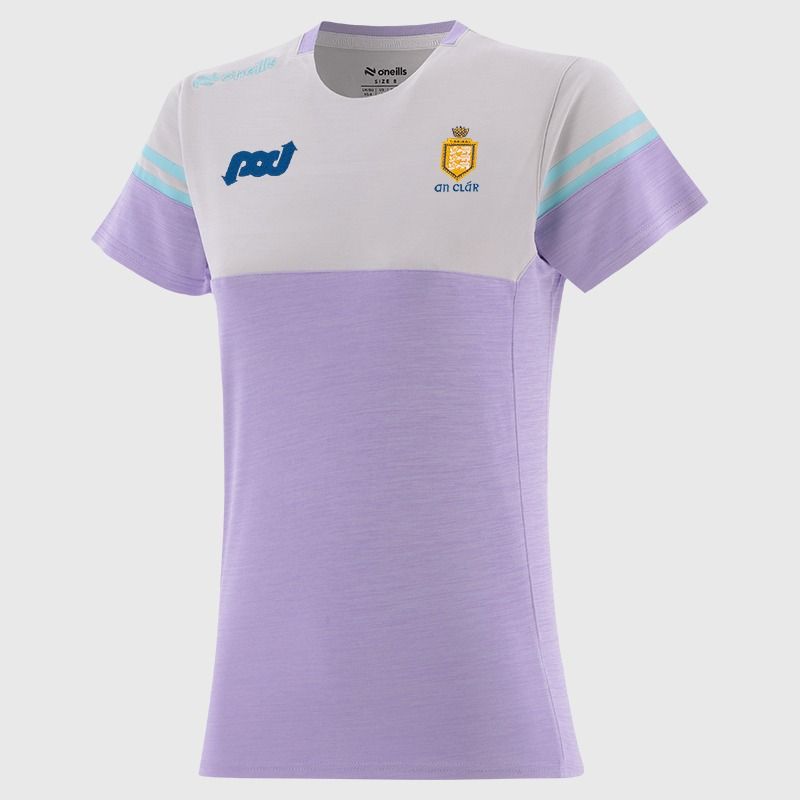 O’Neills Clare GAA Kids' Sedona T-Shirt Purple with official crest