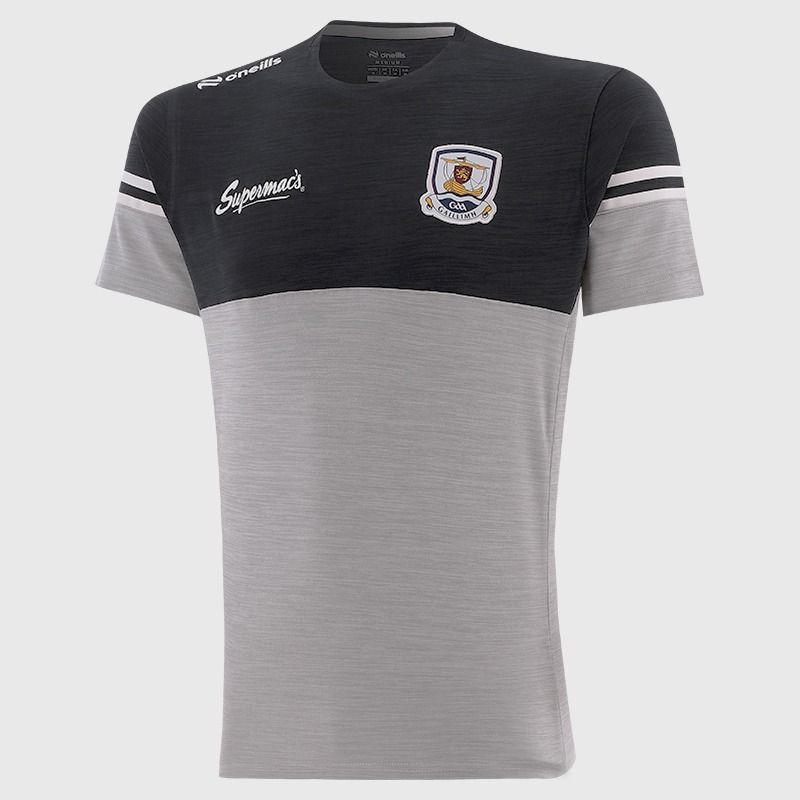 O’Neills Galway GAA Sedona T-Shirt Silver with official crest