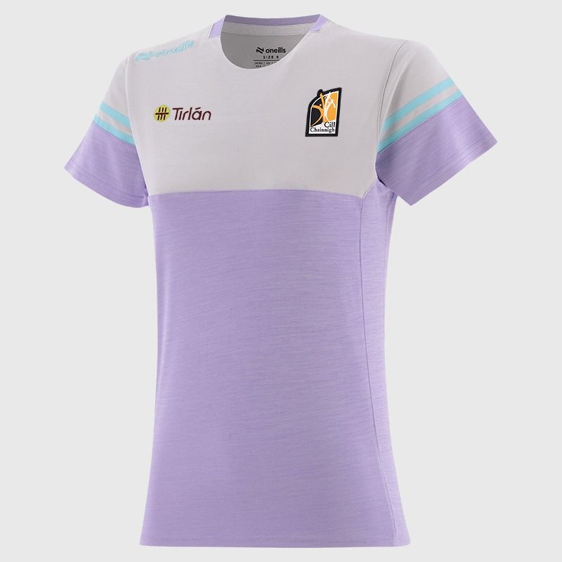 O’Neills Kilkenny GAA Kids' Sedona T-Shirt Purple with official crest