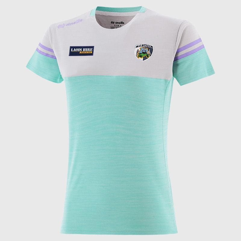 O’Neills Laois GAA Kids' Sedona T-Shirt Green with official crest