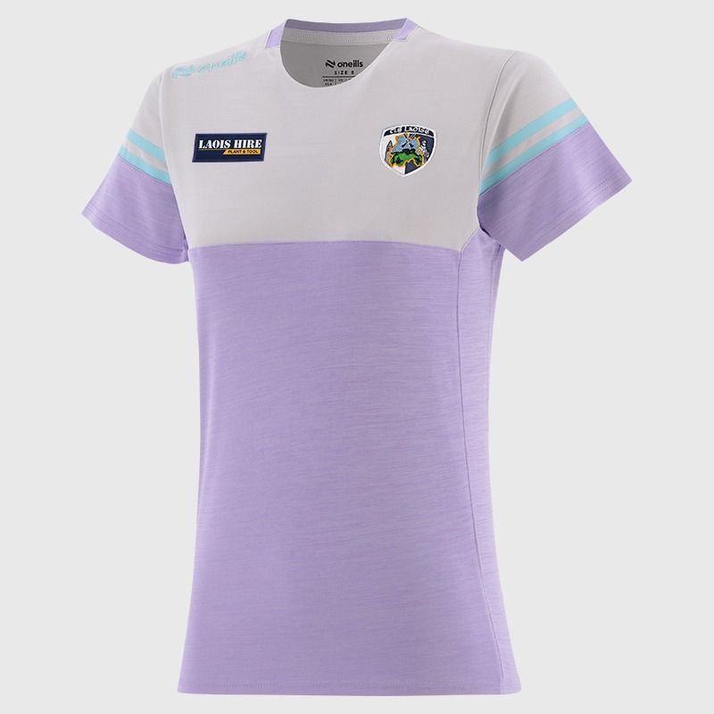 O’Neills Laois GAA Kids' Sedona T-Shirt Purple with official crest