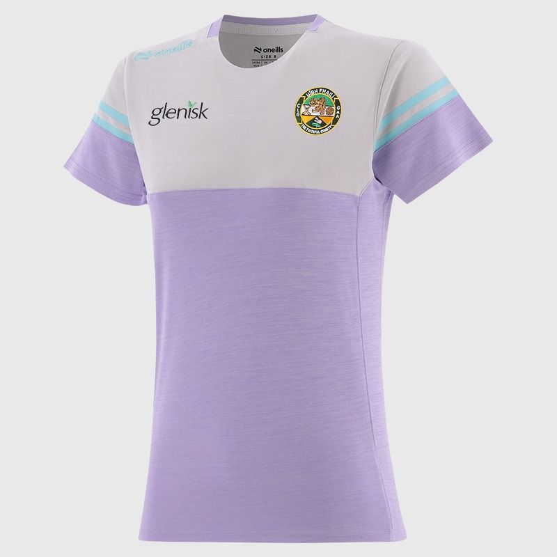 O’Neills Offaly GAA Kids' Sedona T-Shirt Purple with official crest