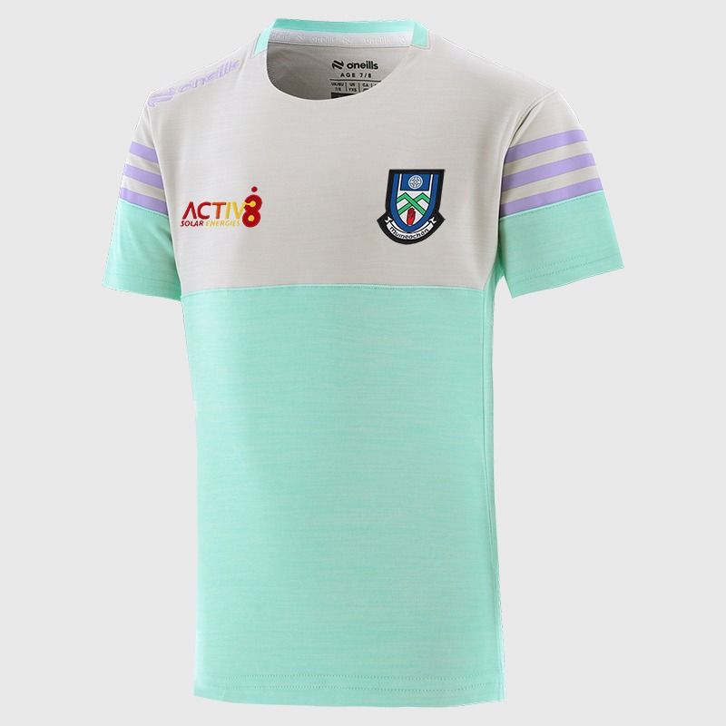 O’Neills Monaghan GAA Kids' Sedona T-Shirt Green with official crest