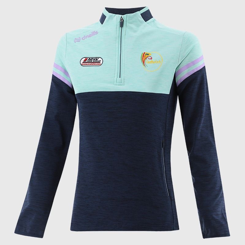 O'Neills Carlow GAA Women's Sedona Brushed Half Zip Top Marine / Green / Purple
