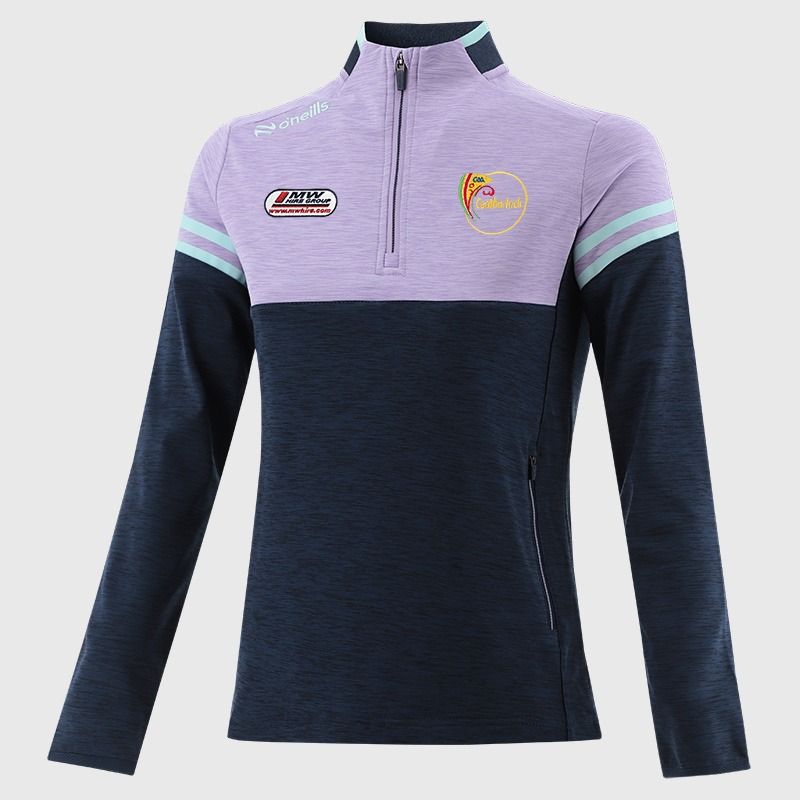 O'Neills Carlow GAA Kids' Sedona Brushed Half Zip Top Marine / Purple / Green