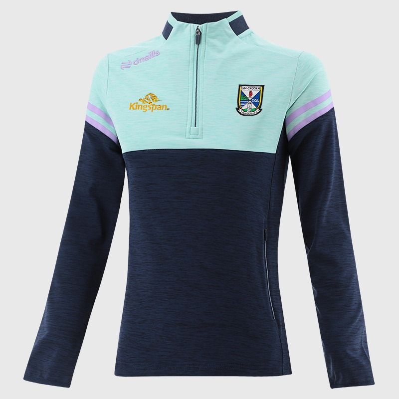 O'Neills Cavan GAA Women's Sedona Brushed Half Zip Top Marine / Green / Purple