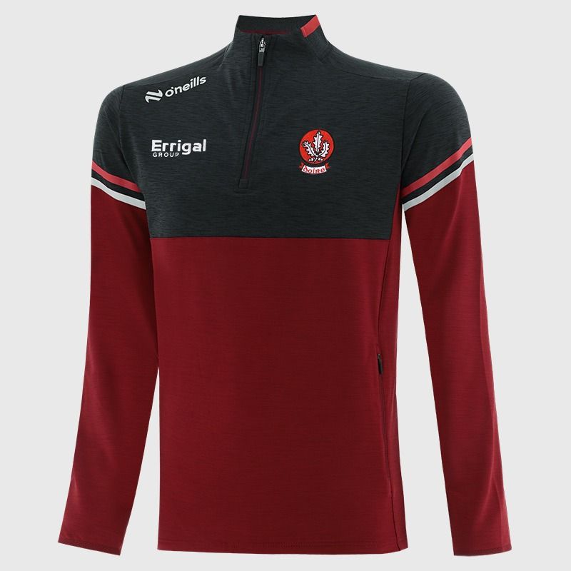 O’Neills Derry GAA Kids' Sedona Half Zip Top Red with official crest