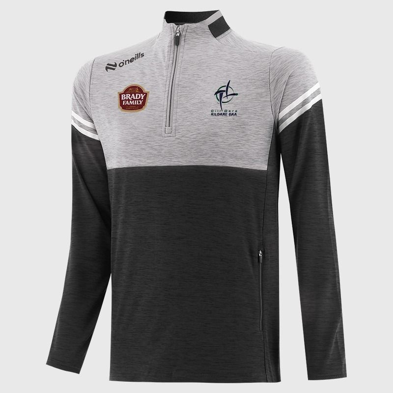 O’Neills Kildare GAA Sedona Kids' Half Zip Top Black / Silver From O'Neills