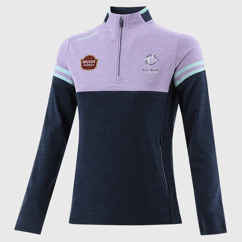 O’Neills Kildare GAA Sedona Half Zip Top Navy / Purple with official crest