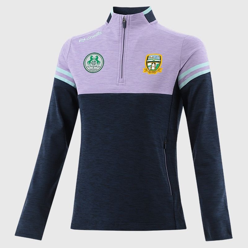 O’Neills Meath GAA Sedona Kids' Half Zip Top Navy / Purple with official crest