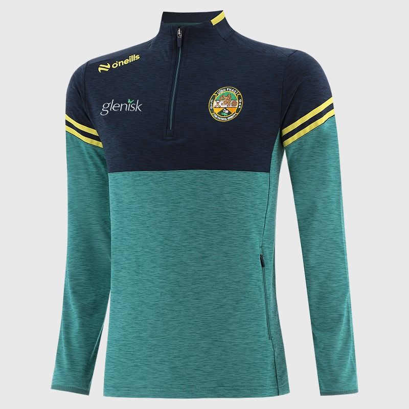 O’Neills Offaly GAA Sedona Men's Half Zip Top Green / Navy From O'Neills