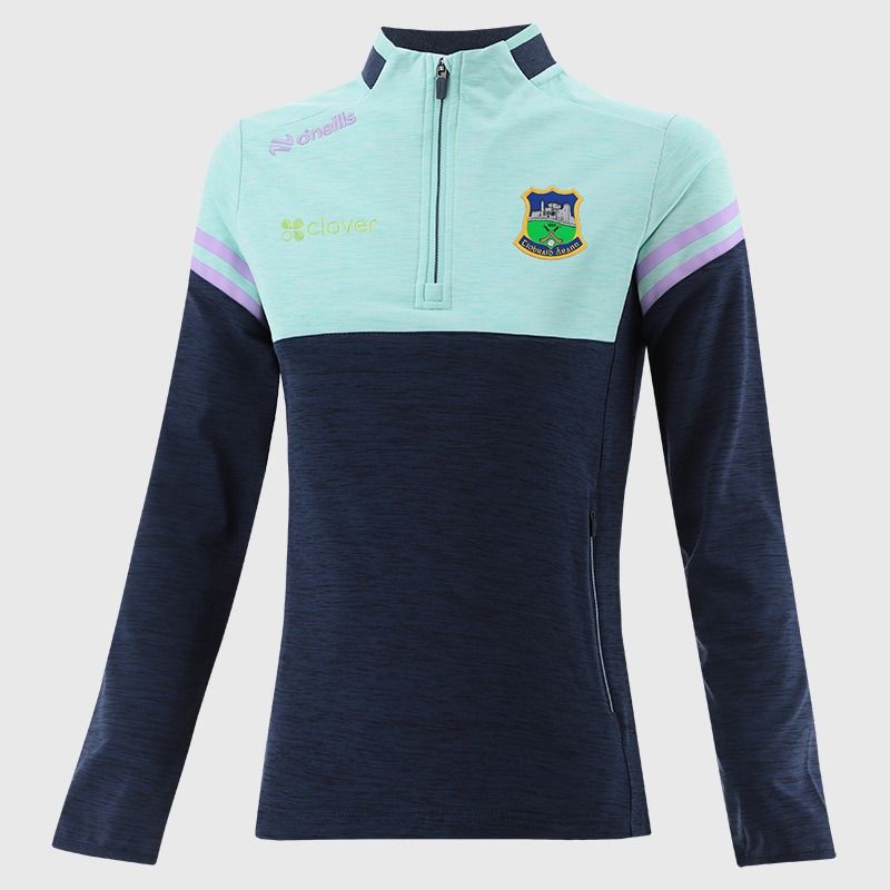 O'Neills Tipperary GAA Women's Sedona Brushed Half Zip Top Marine / Green / Purple
