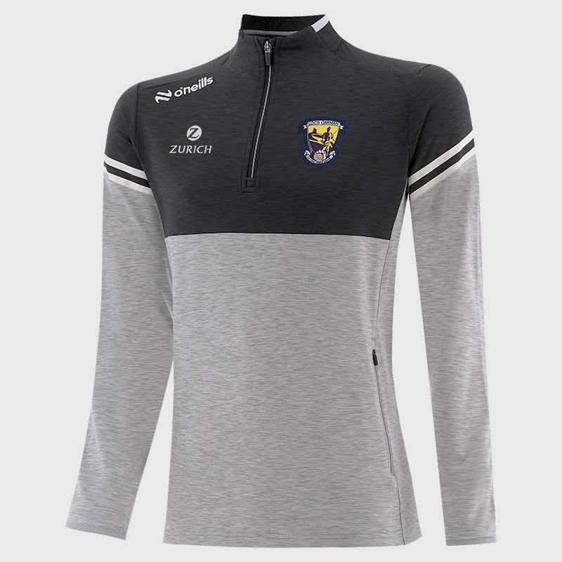 O’Neills Wexford GAA Kids' Sedona Half Zip Top Silver with official crest