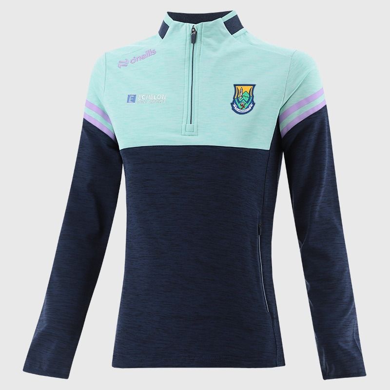 O’Neills Wicklow GAA Sedona Kids' Half Zip Top Navy / Green with official crest