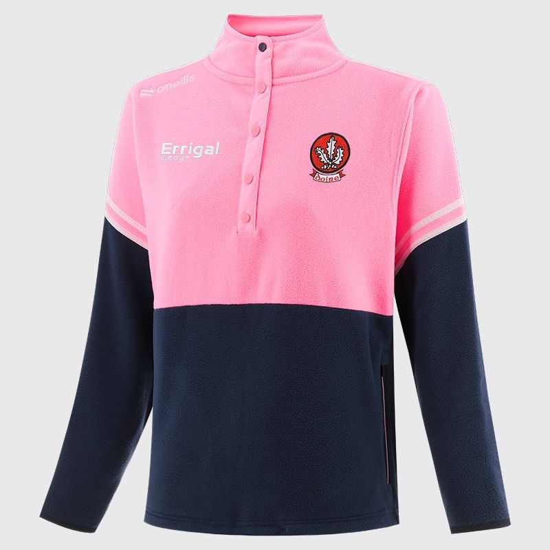 O’Neills Derry GAA Women's Sedona Snap Button Fleece Pink with official crest