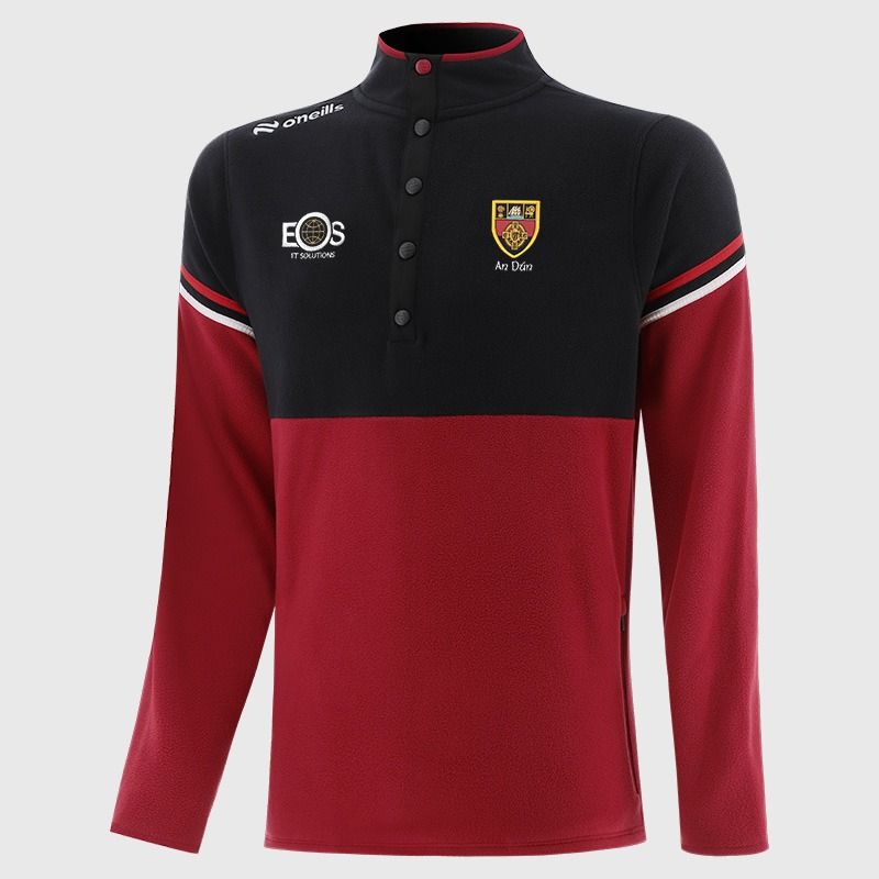 O’Neills Down GAA Men's Sedona Snap Button Fleece Red with official crest