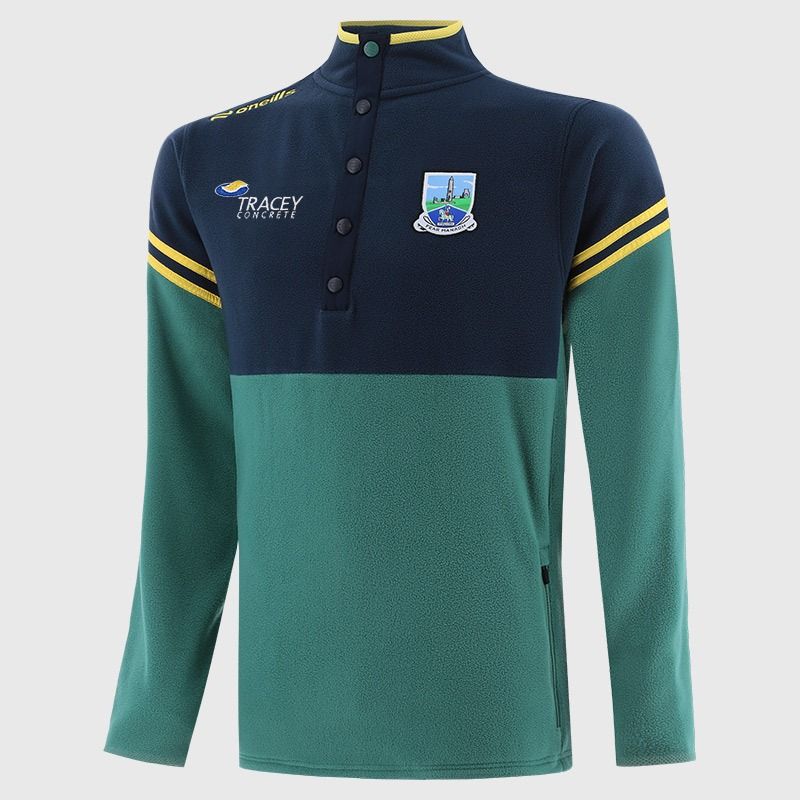 O’Neills Fermanagh GAA Kids' Sedona Snap Button Fleece Green with official crest