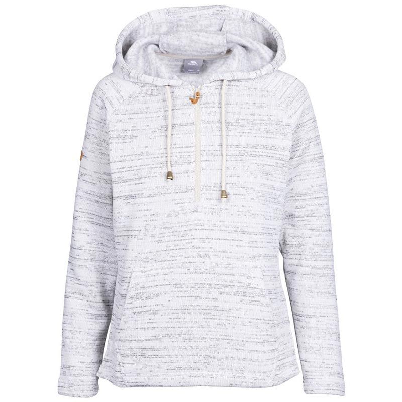 Grey Women's Trespass Shamshoo 1/4 Zip Hoodie Softstone Marl from O'Neills