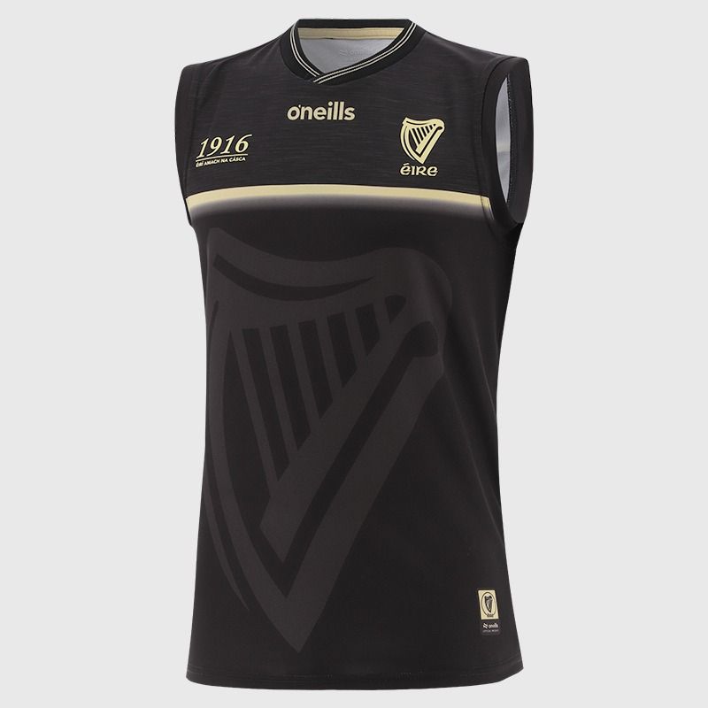 Black 1916 Commemoration Vest with Poblacht na hÉireann on the back by O’Neills.