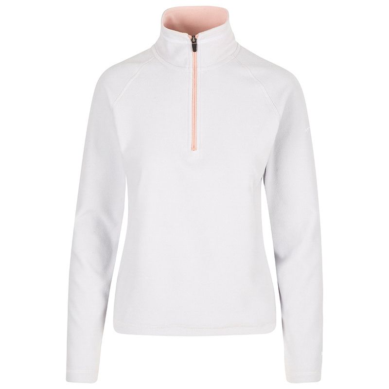 Women's Pale Grey Trespass Skylar Half Zip Fleece, with Anti Pilling from O'Neills.