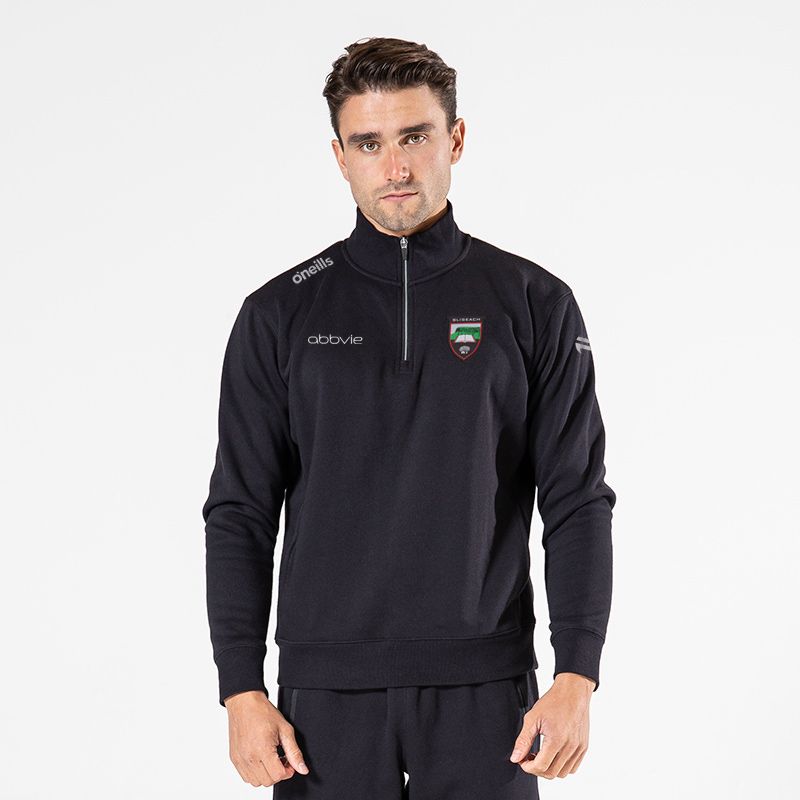 Sligo GAA Navy Men’s Evolve Fleece half zip sweatshirt with ribbed collar and two side pockets by O’Neills.