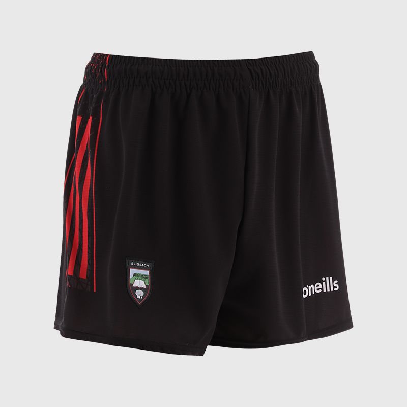Black Sligo GAA Goalkeeper Shorts with stripe detail on leg by O’Neills.