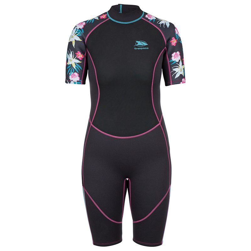 Women's Dark Grey Trespass Sonar 3MM Short Wetsuit, with Back Zipper from O'Neills.