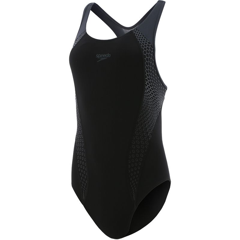 black and grey Speedo Women's swimsuit with a light bust support from O'Neills