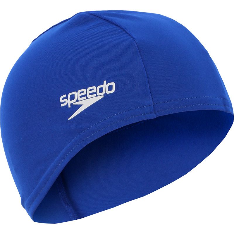 blue polyester Speedo swimming cap, comfortable and easy to fit from O'Neills
