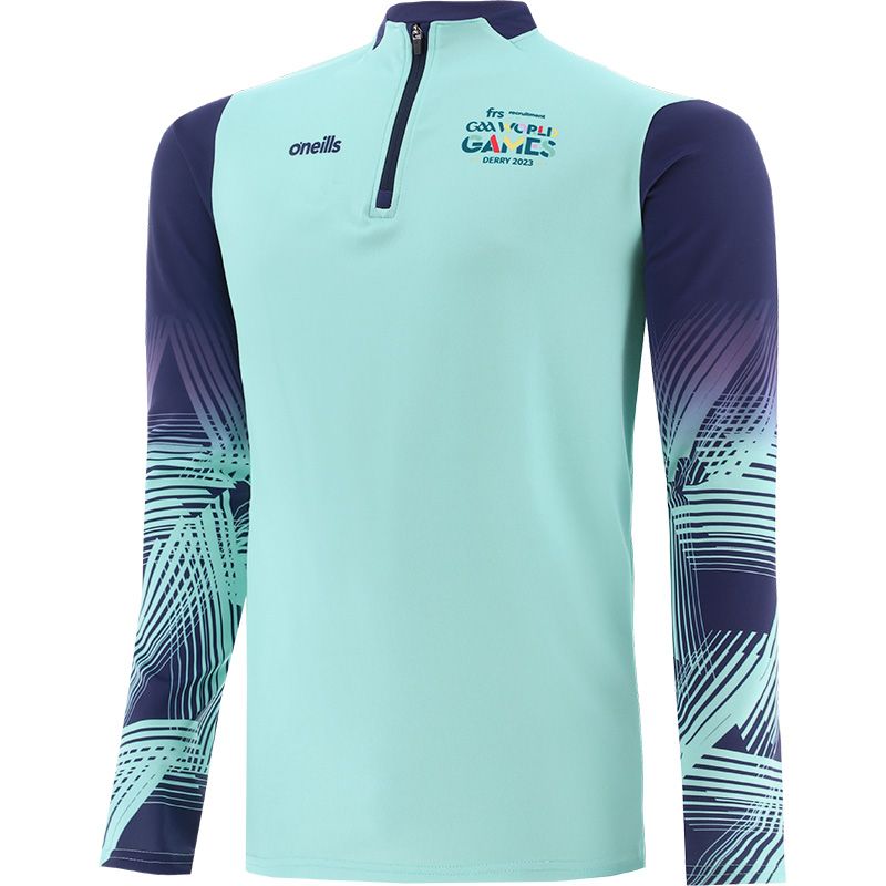 Men's Mint / Marine GAA World Games Sub X Brushed Half Zip Top from O'Neills