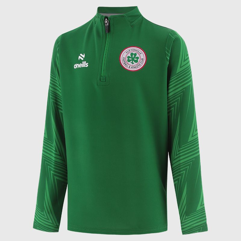 Cliftonville FC Kids' Sub X Brushed Half Zip Green from O’Neills
