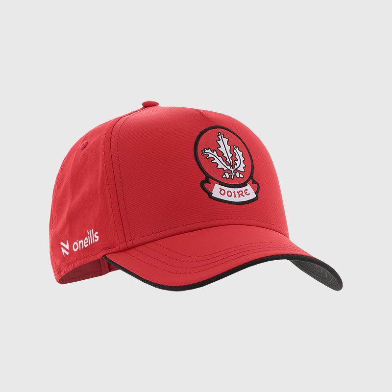 Red / Black Derry GAA Sully II Baseball Cap from O’Neills Sportswear complete with official Derry GAA County Crest.