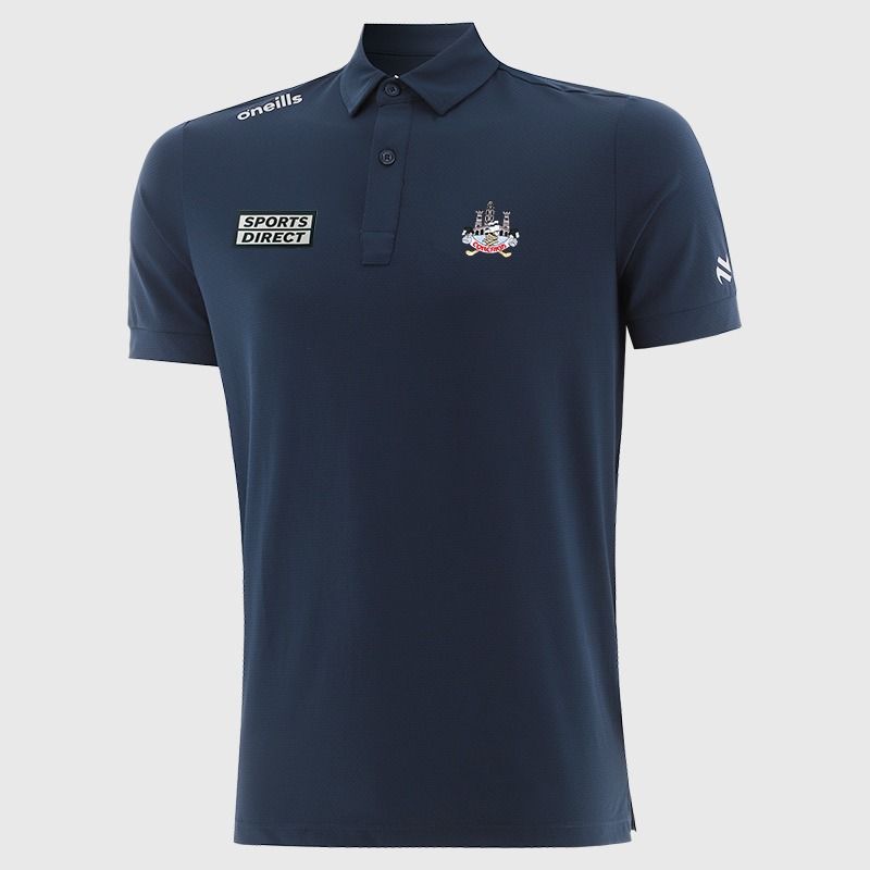 Navy O’Neills Cork GAA Men’s Surge Soft Touch Polo Shirt with a classic collar and button placket