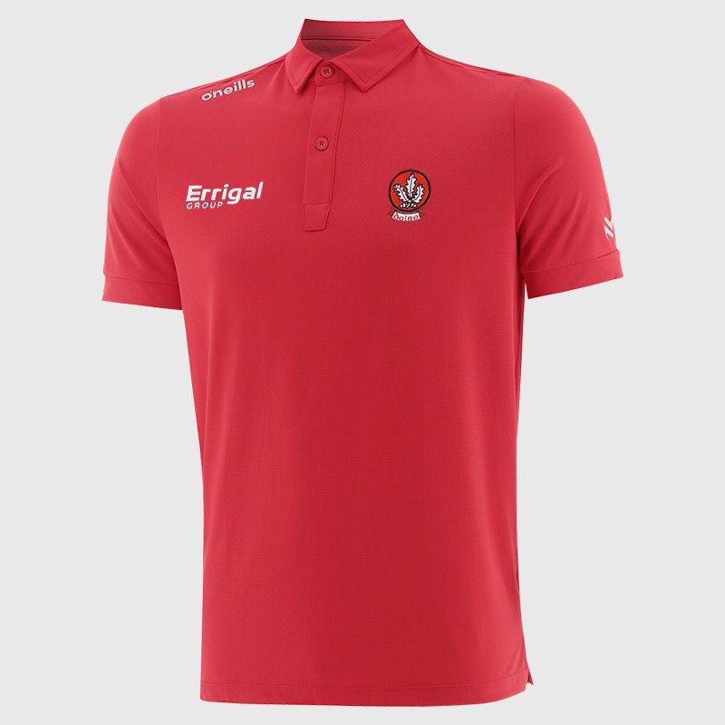 Red O’Neills Down GAA Men’s Surge Soft Touch Polo Shirt with a classic collar and button placket