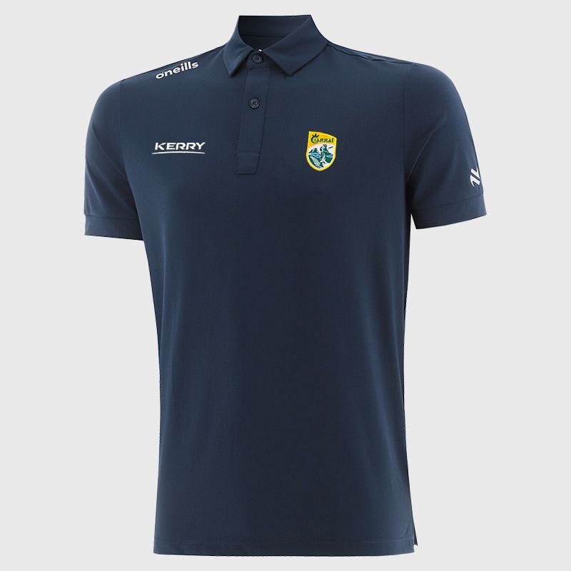 Navy O’Neills Kerry GAA Men’s Surge Soft Touch Polo Shirt with a classic collar and button placket