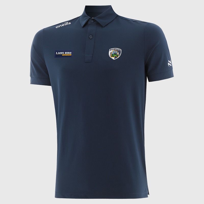 Navy O’Neills Laois GAA Men’s Surge Soft Touch Polo Shirt with a classic collar and button placket