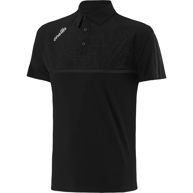 Black Men's Synergy Polo Shirt with short sleeves by O’Neills.