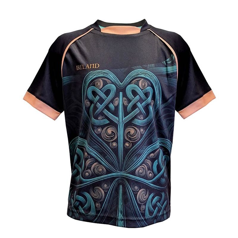Kids' Black Trad Craft Kids' Big Shamrock Performance T-Shirt from O'Neills.