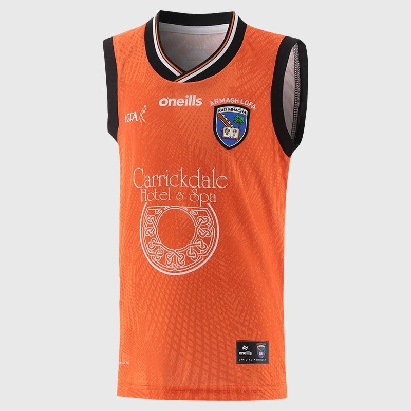 Orange O’Neills Armagh LGFA Kids' Home Vest 2026 by O’Neills.