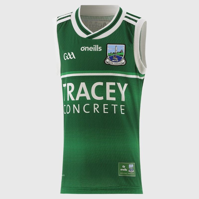 Green O’Neills Fermanagh GAA Kids' Home Vest 2026 by O’Neills.