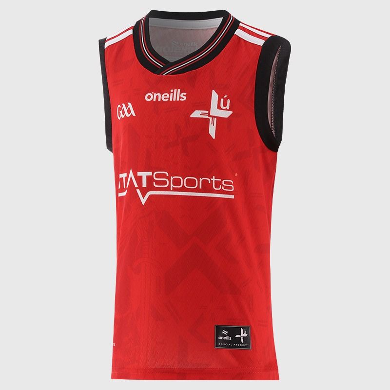 Red O’Neills Louth GAA Kids' Home Vest 2026 by O’Neills.