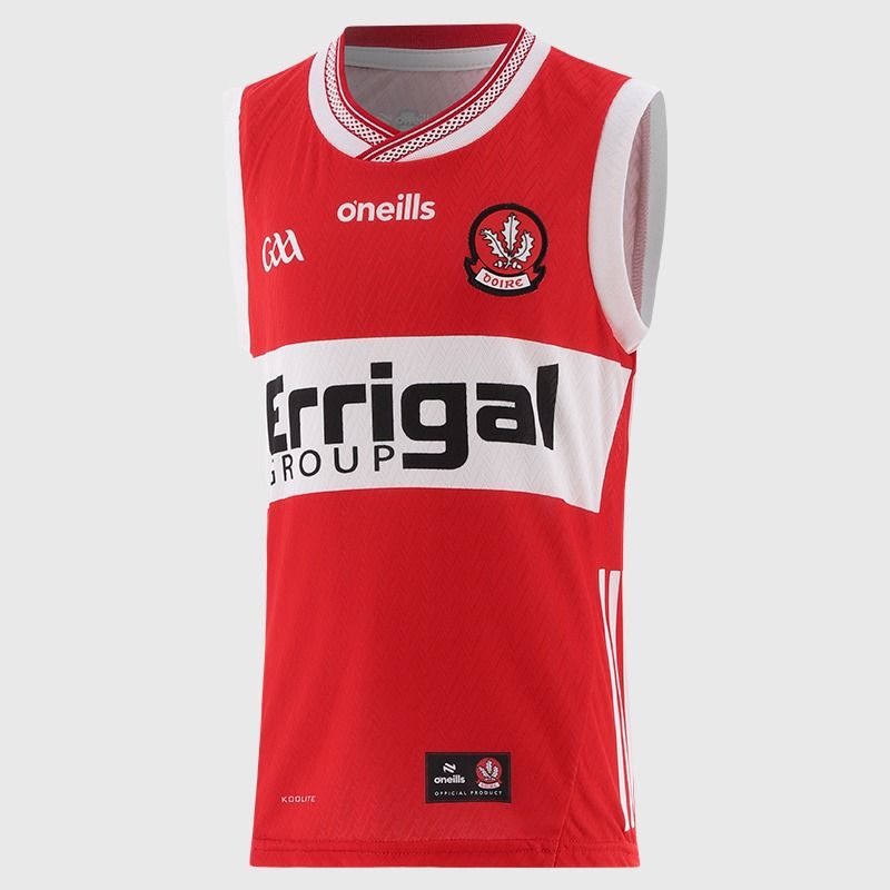 Red O’Neills Derry GAA Kids' Home Vest 2026 by O’Neills.
