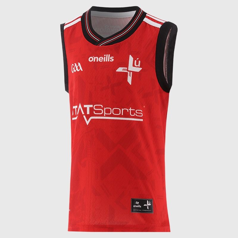Red O’Neills Louth GAA Kids' Home Vest 2026 by O’Neills.
