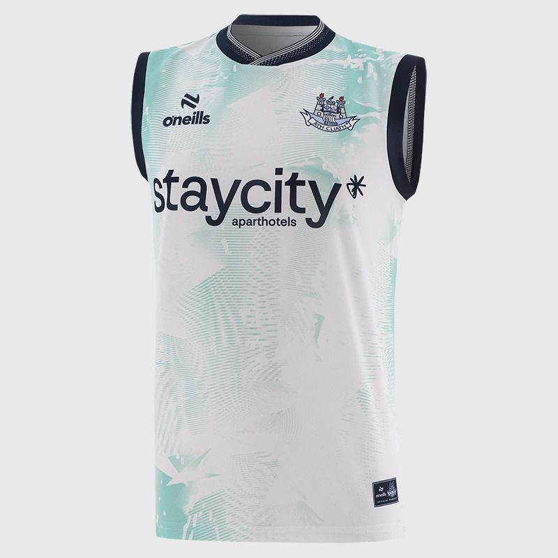 White O’Neills Dublin GAA Kids' Training Vest 2026 by O’Neills.