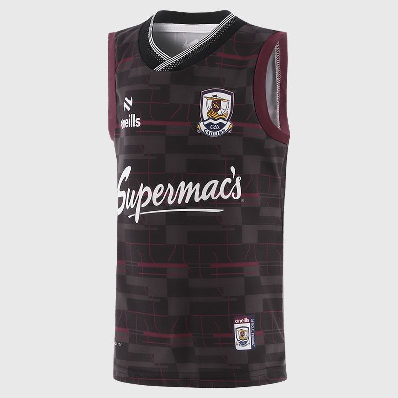 Black Galway GAA Kids' Training Vest 2025 by O’Neills.