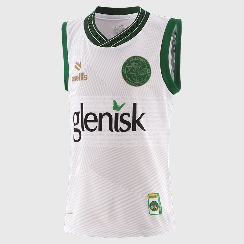 White Offaly GAA Men's Training Training Vest 2025 from O'Neills.