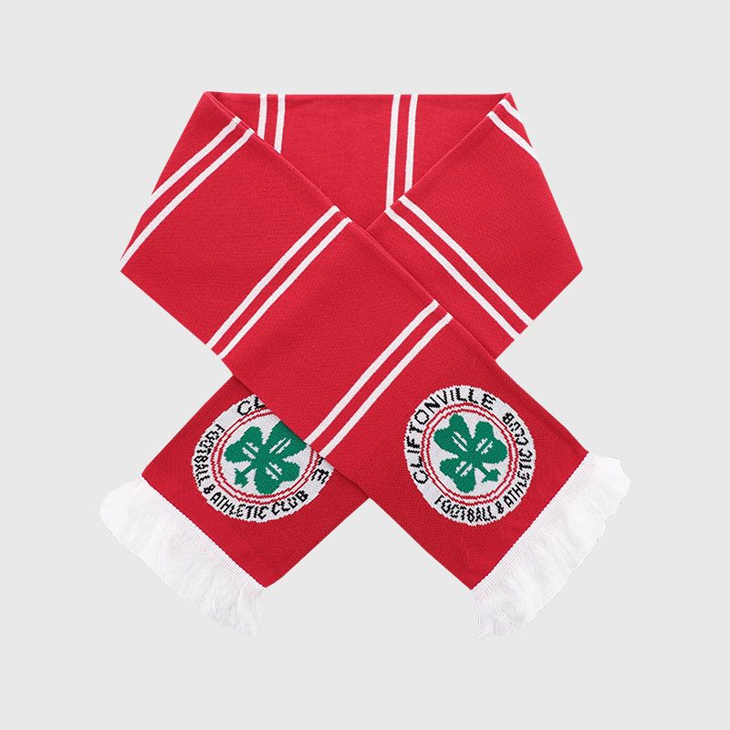 Red Cliftonville FC Knitted Bar Scarf by O’Neills